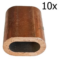 10 x 3mm COPPER FERRULES SLEEVES for stainless steel wire rope swage rigging 