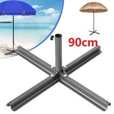 90CM Cross Sun Umbrella Parasol Base Outdoor Garden Sunshade Stand Holder Iron