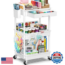 SUNALLY 3-Tier Rolling Cart w/