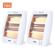 Pack of 2 Quartz Halogen Heater Portable Upright Heater 2 Heat Settings 400/800W