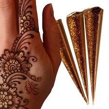 GOLD Glitter Gel Cones Henna