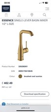 Grohe ESSENCE SINGLE-LEVER BASIN MIXER 1/2″ L-SIZE Sunrise Gold - Ex Display