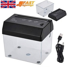 Mini Electric Desktop Office A6 Paper Shredder Cut Shredding With Wastebasket UK
