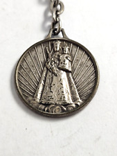 Keyring - Medal Religious Virgin And Child + Saint Christopher Metal 1970s
