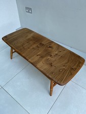 Mid Century Ercol Plank Coffee Table Solid Elm Vintage Retro Restored 1970’s