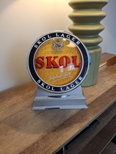 Vintage Skol Lager Beer Pump Base Head  Font Pub Bar Man Cave Advertising