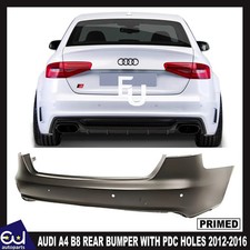 FITS AUDI A4 B8 SALOON 2012-2016 FACELIFT REAR BUMPER PRIMED WITH PDC HOLES