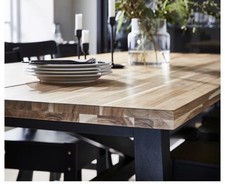 Solid Wood Dining Table with 6