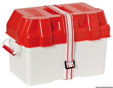 Battery Box White/Red 100 Amp with Straps Yacht/Caravan