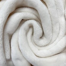 Plush Cuddle Fleece Fabric Material WHITE