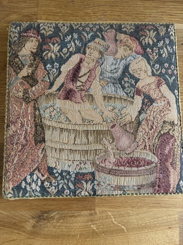 Vintage tapestry wall plaque - wall,