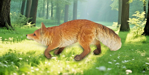 Realistic red fox garden - fox,