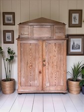 Rustic Antique Victorian Pine Hall School Toy Kitchen Larder Cupboard Sideboard