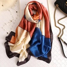 Luxury Women Silk Scarf Summer Shawl Wrap Soft Pashmina Echarpe Stole