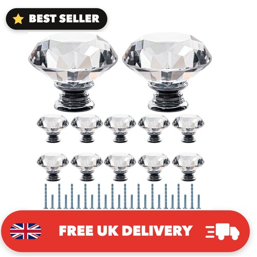 Clear crystal door knobs 12 - clear, knobs,