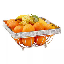 Chrome Fruit Basket in Pave