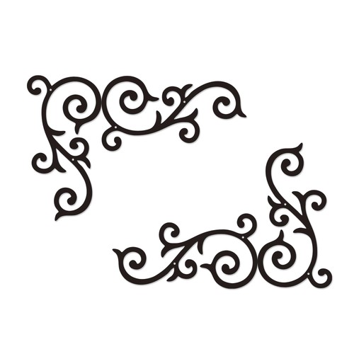 Metal scroll wall decor set - wall,