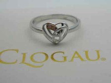 Welsh Clogau Silver & 9ct Rose Gold Eternal Love Diamond Heart Ring size K