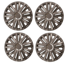 VW FOX FULL SET OF 4 COVERS 15" WHEEL TRIMS HUB CAPS ABS PLASTIC COVER GRAPHITE