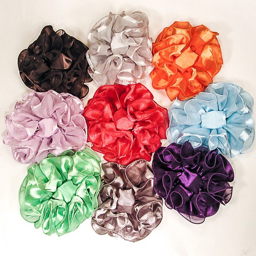 Hair bows large - hair, ruffled