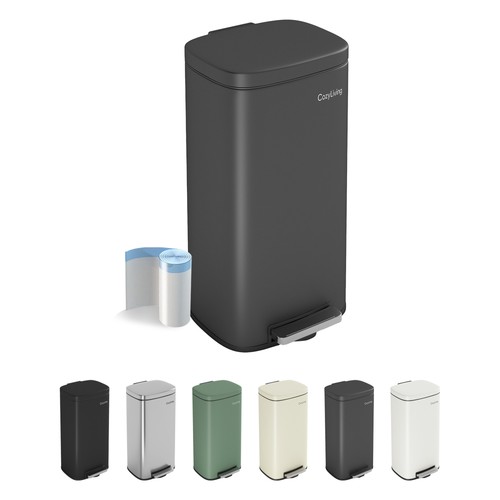 Kitchen pedal stainless bin - kitchen, w/