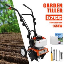 Petrol Garden Tiller Rotovator Cultivator Rotavator Soil Patch 52cc Heavy Duty