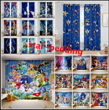 Boys Sonic The Hedgehog 3D Thick Blackout Curtains Thermal Ring Top Eyelet Gift