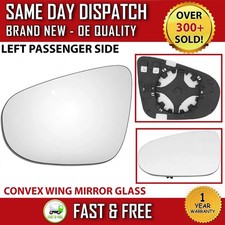 VW GOLF MK6 2009-2012 LEFT PASSENGER SIDE WING DOOR MIRROR GLASS HEATED