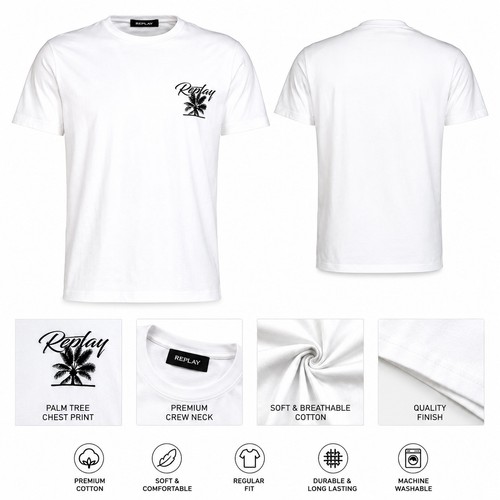Replay men white cotton - replay,