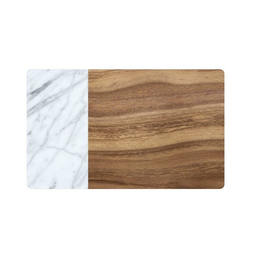 Carrara marble acacia wood - &,