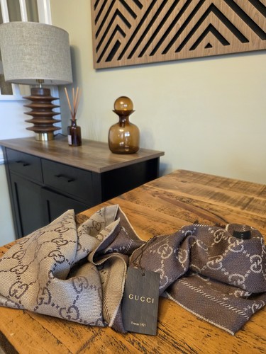 Gucci monogram scarf brown - monogram,