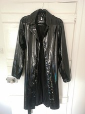 Rains Black Patent Mackintosh