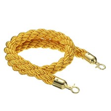 GOLD & SILVER QUEUE BARRIER ROPE TWISTED 1.5m LONG FOR QUEUE BARRIER