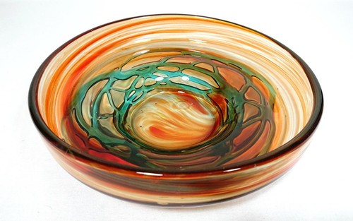 Mdina glass bowl 1980s - glass,