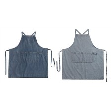 Unisex Apron Stylish Pockets for Chef Artists Durable Denims Material Pinafore