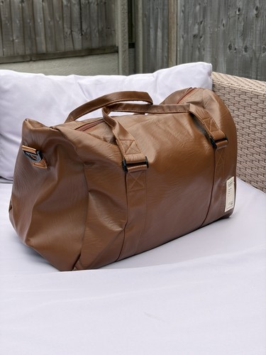 Brown faux leather travel - brown,