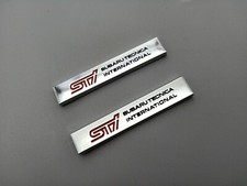 2Pcs Metal STI Wing Side Emblem Fender Badge Impreza Legacy WRX Forester Chrome