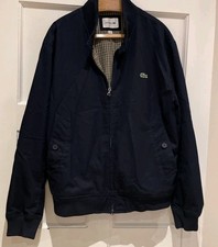 Men's Blue Lacoste BH1045 Jacket Cotton Water-Resistant Full Zip  Size Fr54 UKL