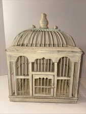 Vintage Wood Bird Cage Metal