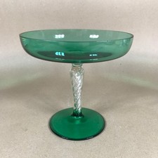 Vintage Hand Blown Green Glass