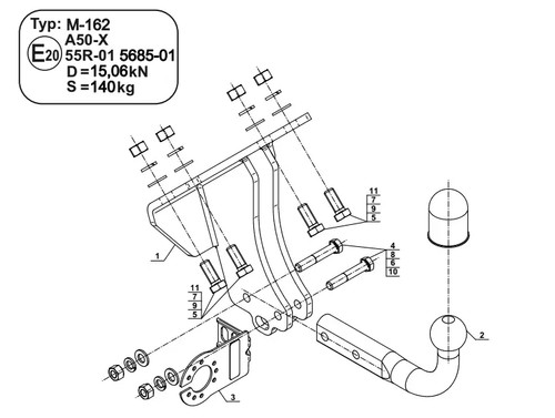 Swan neck tow - swan,