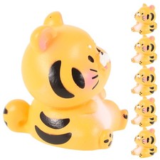 7Pcs Lovely Mini Tiger Adornment Micro Landscape Tiger Ornaments Desktop Decor