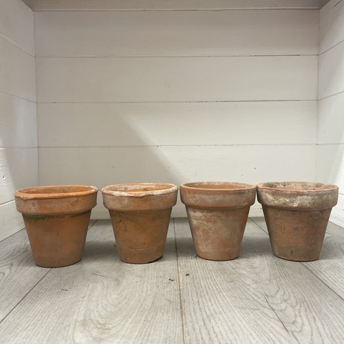 Vintage terracotta pots - terracotta, 13cm