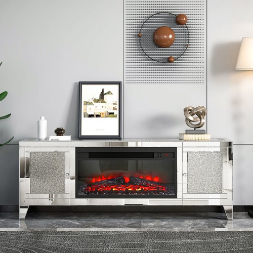 Fireplace stand mirrored - tv,