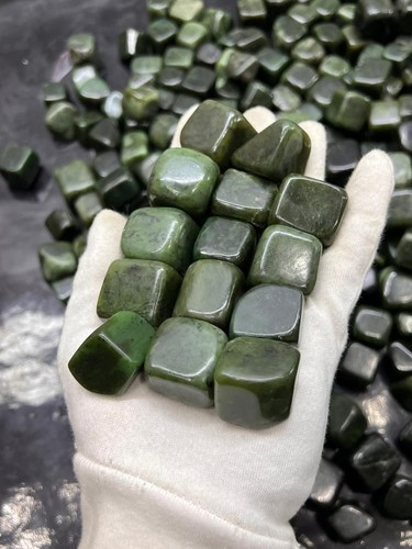 Natural nephrite jade tumbled - natural,