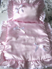 Dolls Pram Set Pink "Satin"