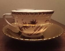Grays Pottery Gold Lustre Teacup/Saucer set Vintage Art Deco 1950s Fifties