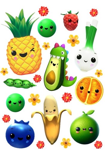 Dancing fruits edible cake - fruits,