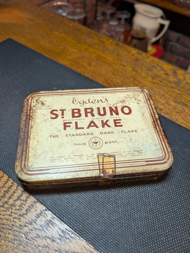 Vintage metal empty tobacco - vintage,