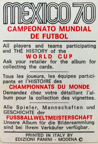Panini 1970 world cup mexico - 1970,